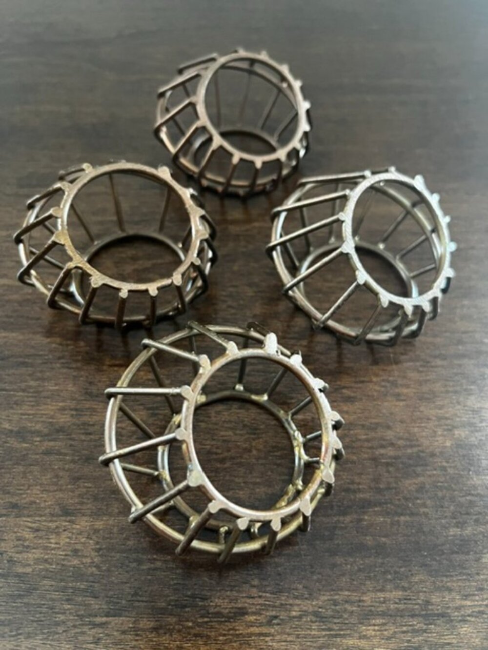 Kirklands Bronze Metal Cage Napkin Rings - Set of 4